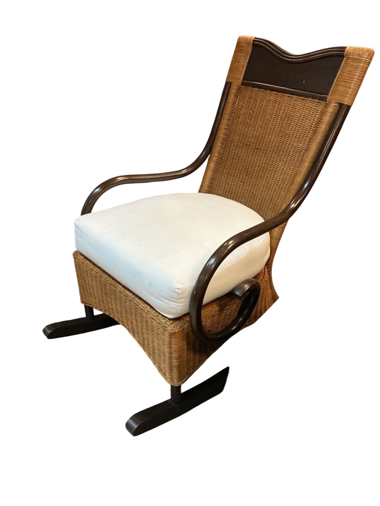Natural Wicker & Rattan Rocking Chair with Cushion