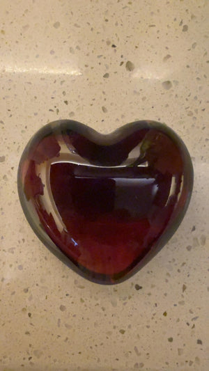 Baccarat Red Heart Crystal Measuring 2 1/2" x 3"