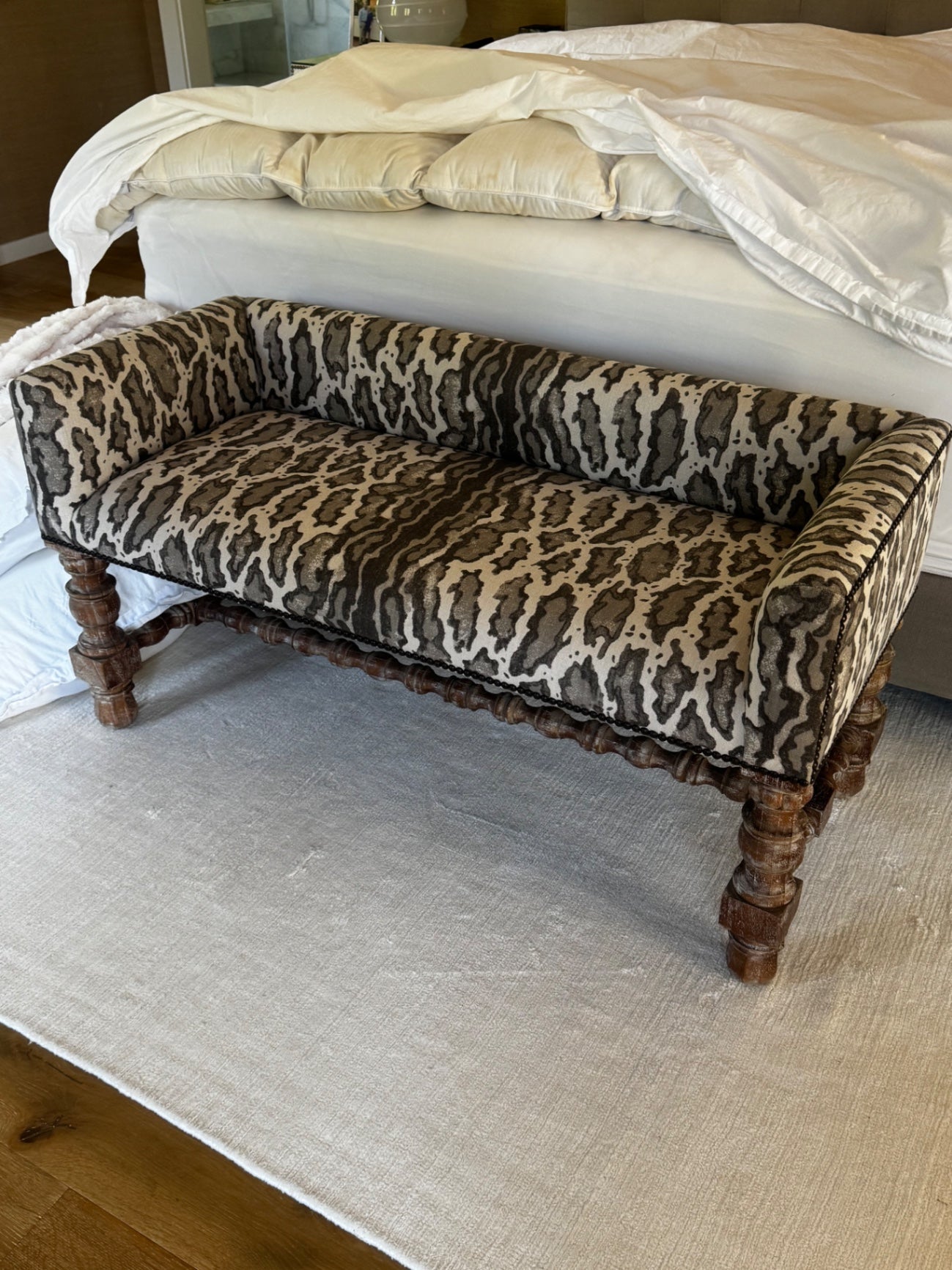 Natural and Dark Brown linen