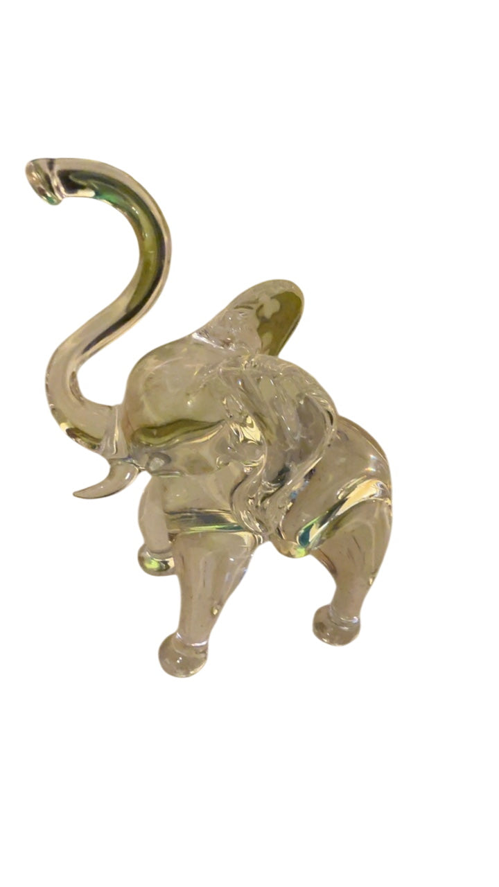 Small Crystal Elephant Figurine (Unsigned)