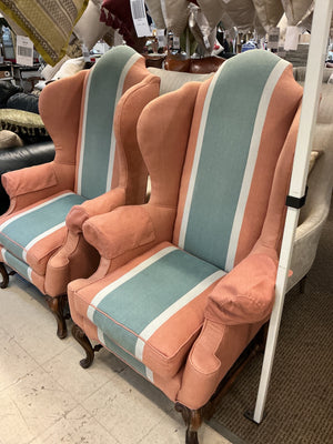 Queen Anne Style Wingback Accent Chair  (EACH)