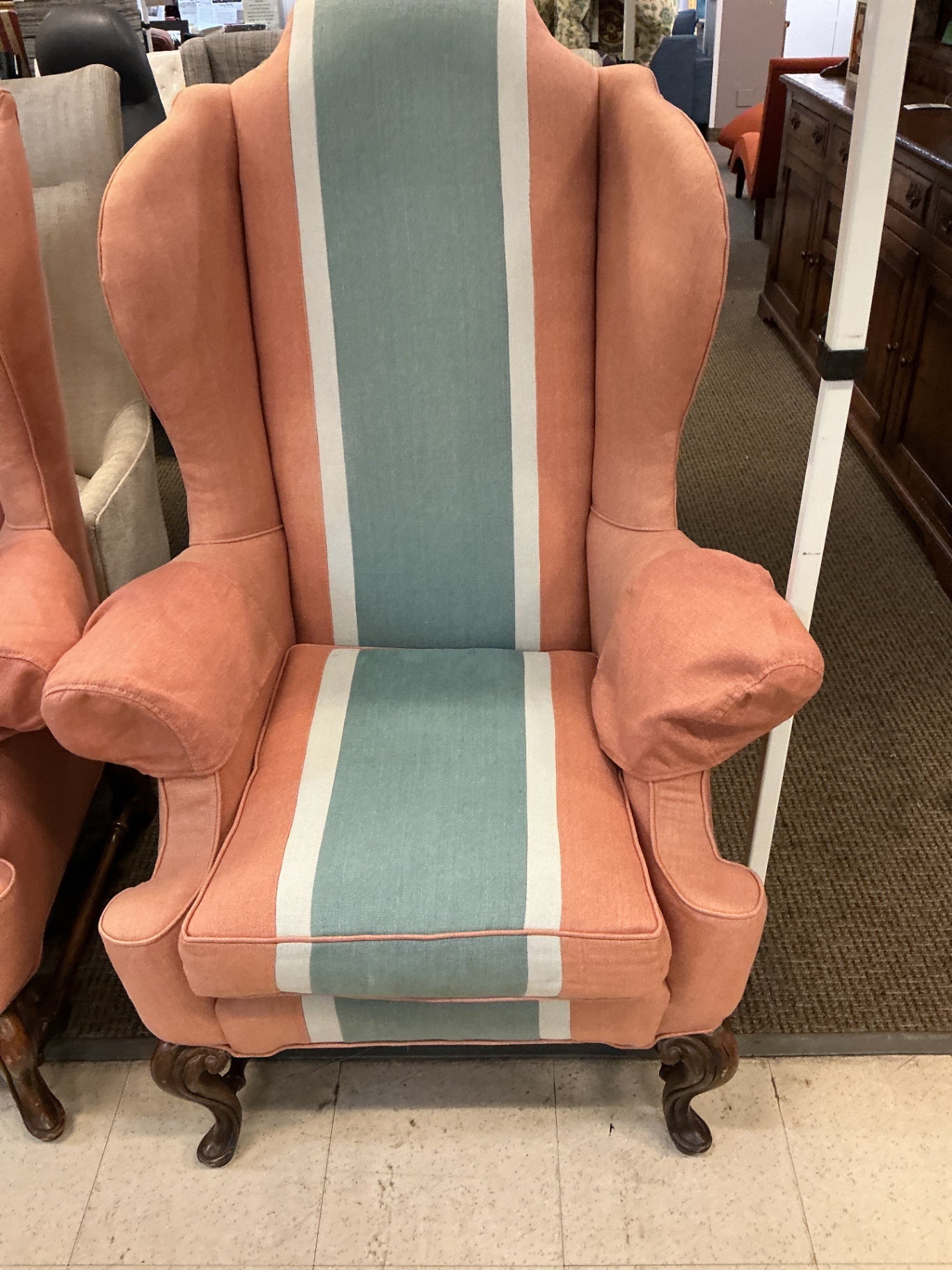 Queen Anne Style Wingback Accent Chair  (EACH)