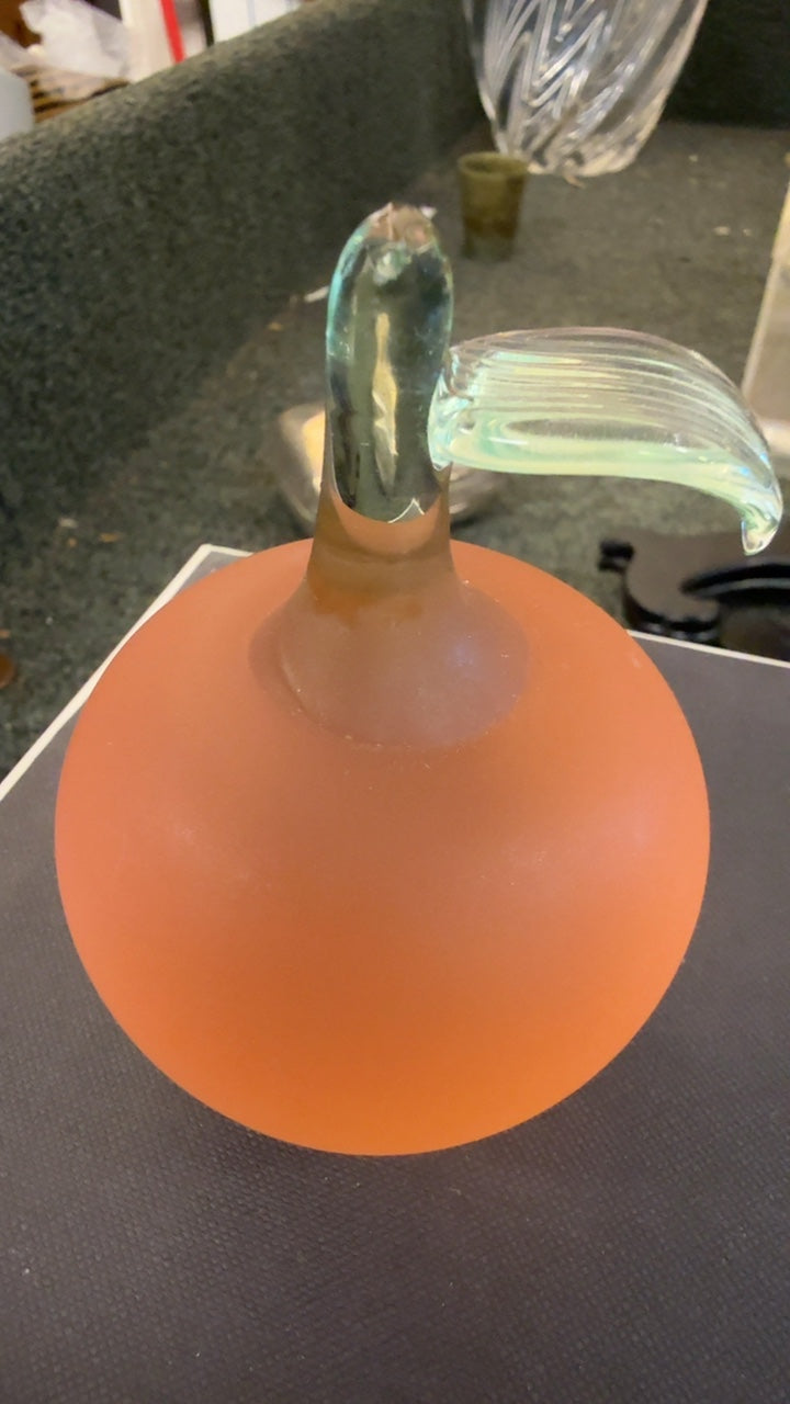 Small Frosted Glass Handblown Peach
