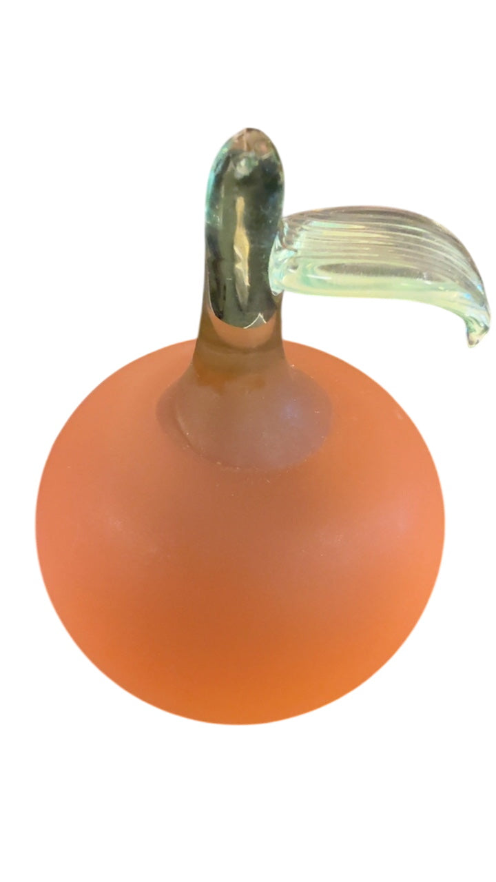 Small Frosted Glass Handblown Peach