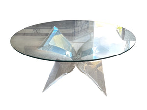 Charles Hollis Jones Attributed Lucite Round Coffee Table 40x22