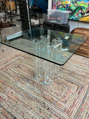 Charles Hollis Jones Attributed Skyscraper Lucite Table 40x45x30