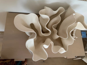  Melissa Turner Sculptural Porcelain Vase/Planter, Cream—Coil-Built, 24" W x 18" D x 12" H