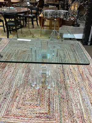 Charles Hollis Jones Attributed Skyscraper Lucite Table 40x45x30
