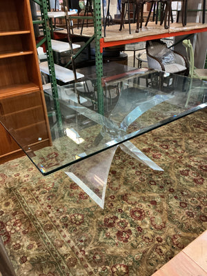 Charles Hollis Jones Attributed Lucite Dining Table  42x66x29
