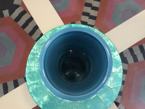 Memphis Milano “Carrot” Ceramic Vase by Nathalie Du Pasquier (Blue)