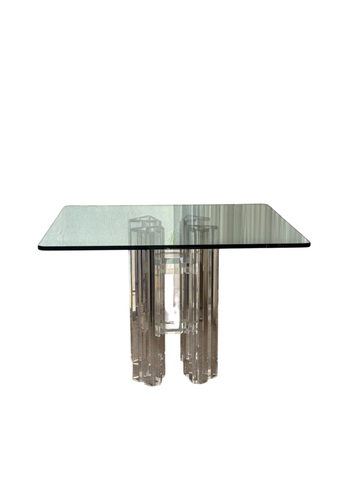 Charles Hollis Jones Attributed Skyscraper Lucite Table 40x45x30