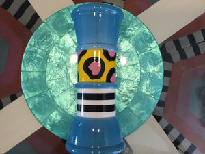 Memphis Milano “Carrot” Ceramic Vase by Nathalie Du Pasquier (Blue)