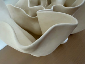  Melissa Turner Sculptural Porcelain Vase/Planter, Cream—Coil-Built, 24" W x 18" D x 12" H