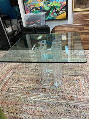 Charles Hollis Jones Attributed Skyscraper Lucite Table 40x45x30