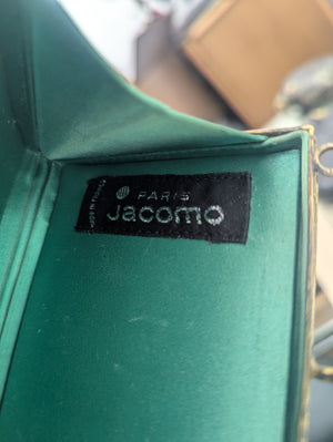 Jacomo Paris 1960's Small Clutch Purse w/ Green Stones