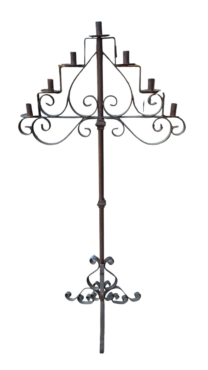 Wrought Iron Scroll Tall Candelabra 66" tall