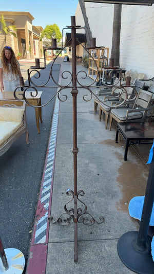Wrought Iron Scroll Tall Candelabra 66" tall