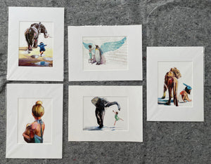  5 Animal & Child Watercolor Paintings by McKenzie Fisk