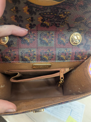 ESCADA 1980's Leather Crossbody Purse w/ Gold Chain & Hardware