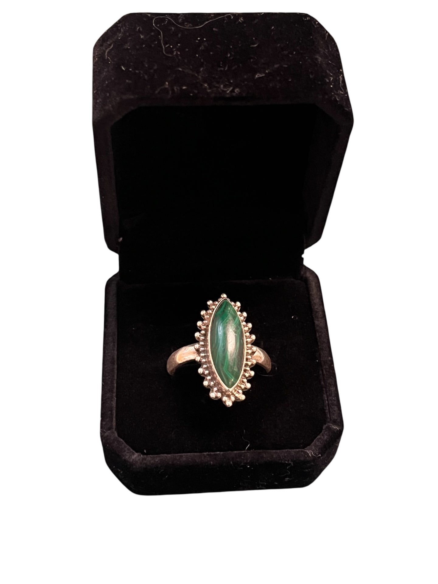 Sterling Silver Ring With Malachite Stone