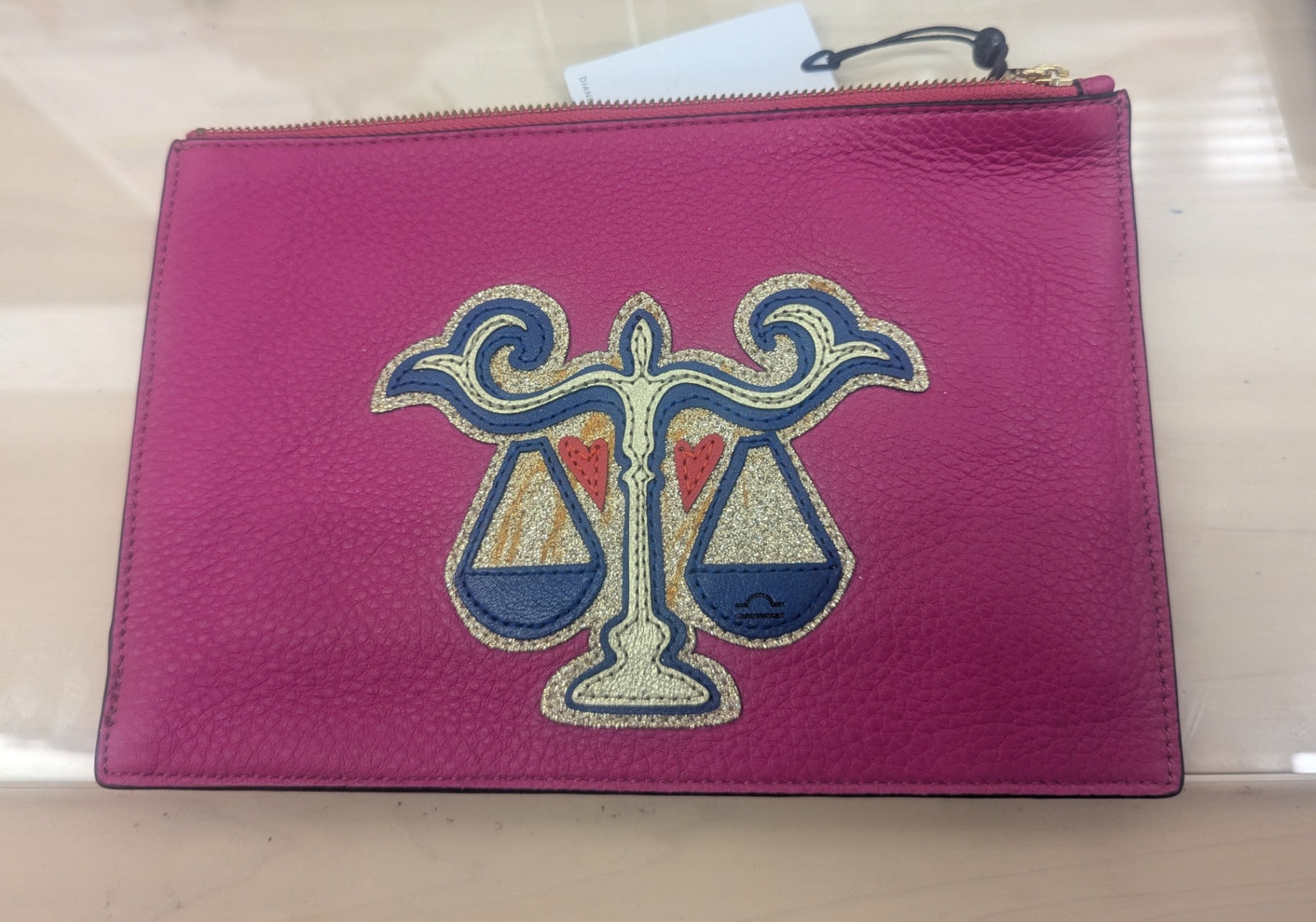 Diane Von Furstberg Libra Zodiac Leather Pouch