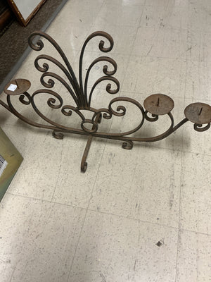 Wrought Iron Table Top Candelabra 35“ x 19“