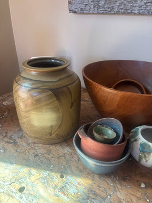 MCM art, bowls, ceramic vase