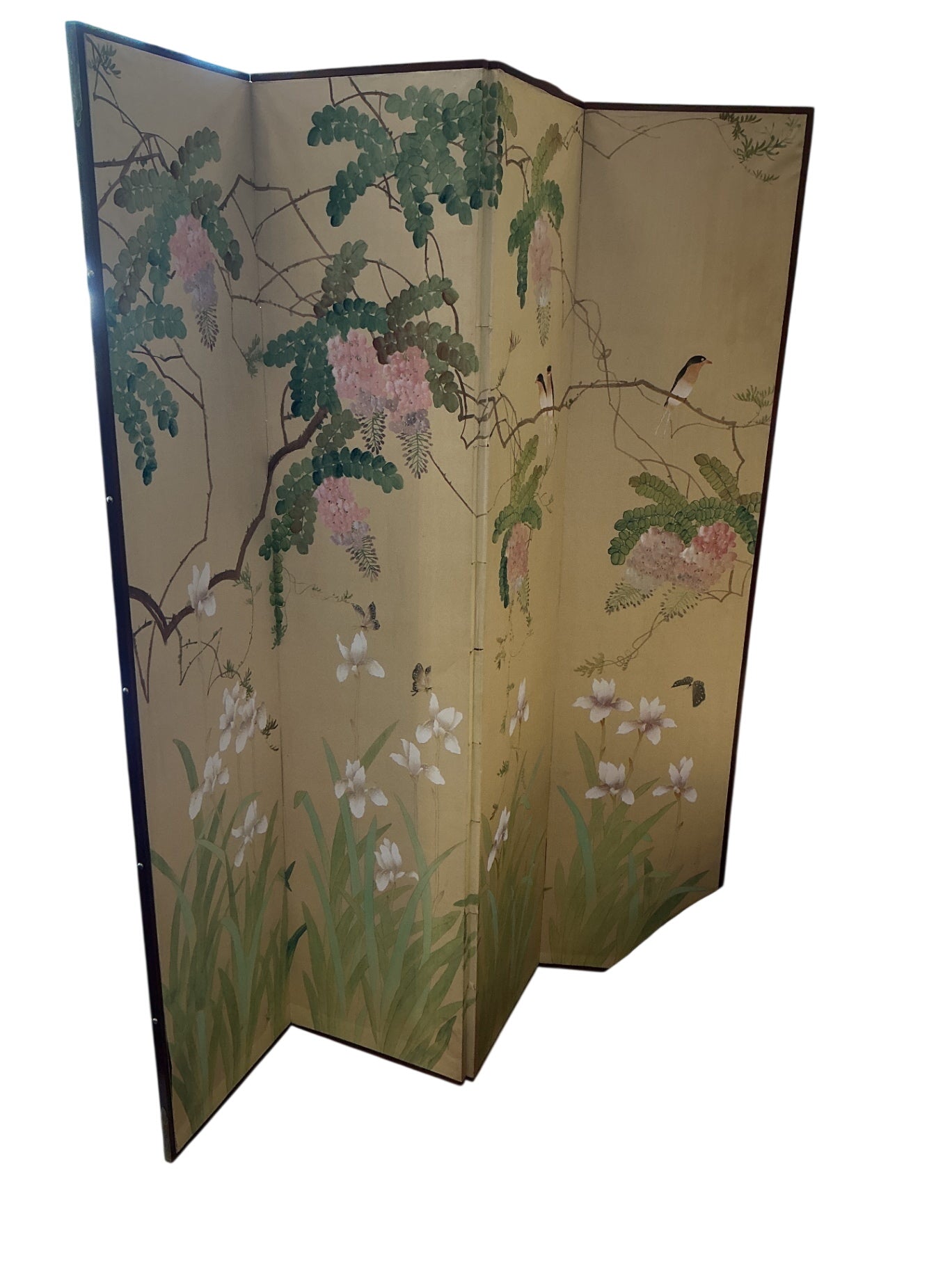 Green Oasis China 4 Panel Folding Screen 64x72