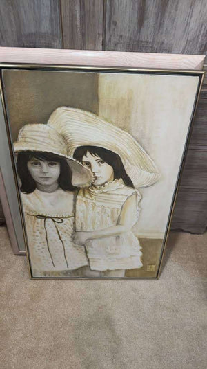 Tonia Nagle Casey (Polish-American) Original Portrait Painting, Mid-Century Acrylic on Board