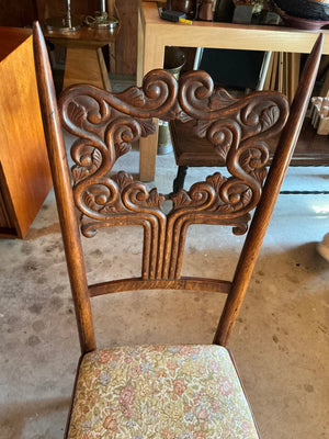 Antique Renaissance/Baroque Revival oak Side Chair,