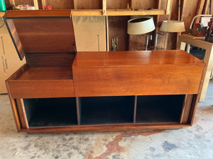 Mid-century Modern Teak Stereo Console Cabinet 18x65x28