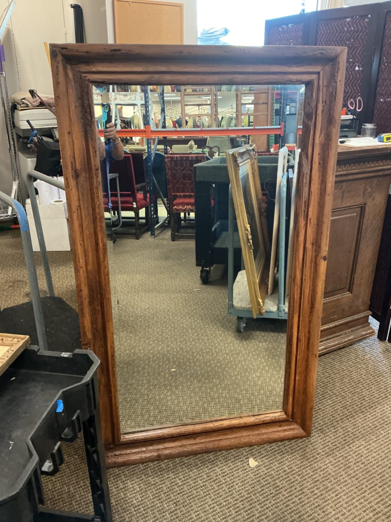 Reclaimed Teak Wood Rustic Frame Mirror – 36" x 60"