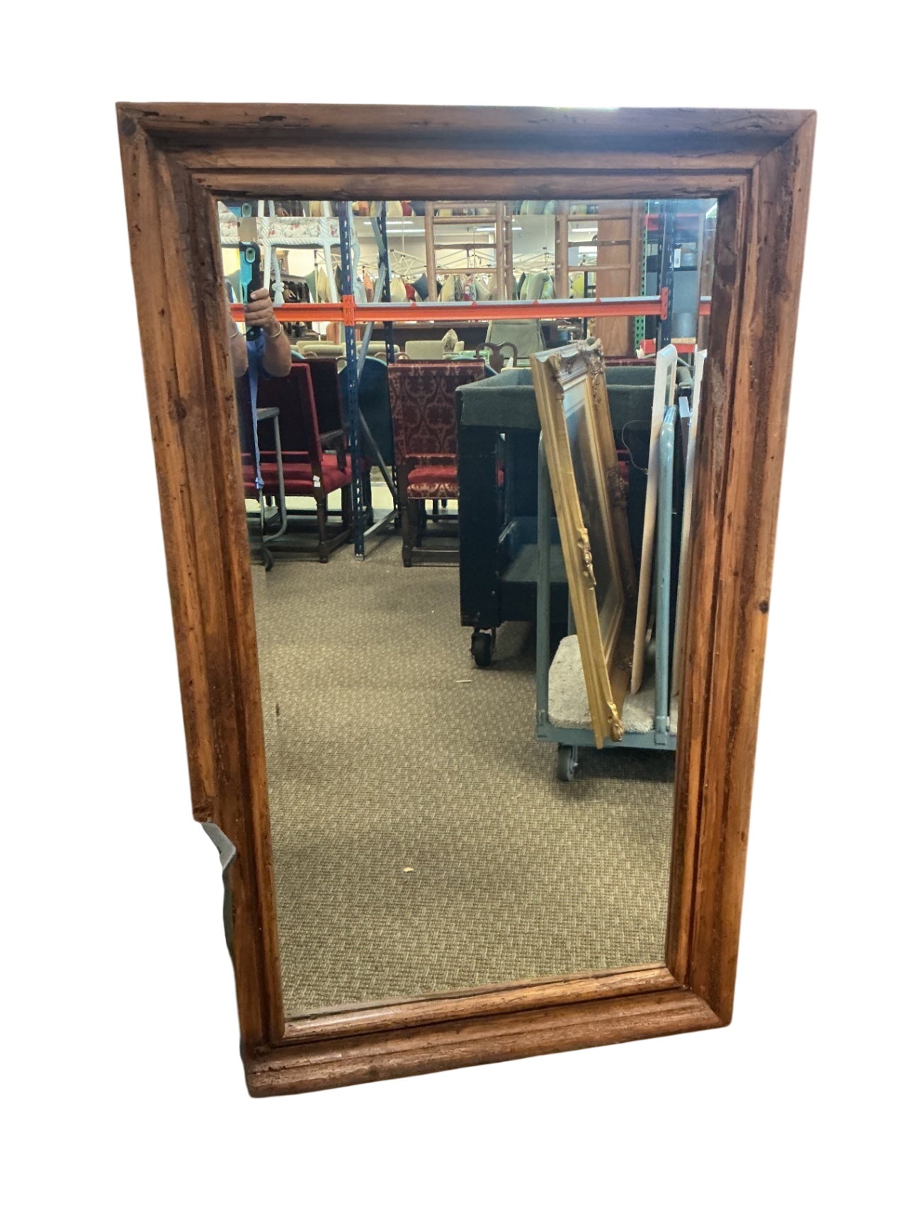 Reclaimed Teak Wood Rustic Frame Mirror – 36" x 60"
