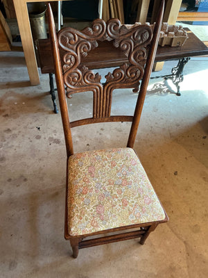 Antique Renaissance/Baroque Revival oak Side Chair,