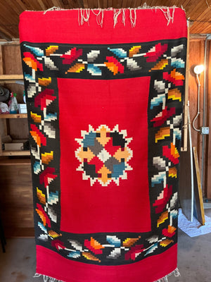 Mexican Wool Aztec Pattern, Blanket/ Rug 80 x 49