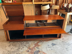 Mid-century Modern Teak Stereo Console Cabinet 18x65x28