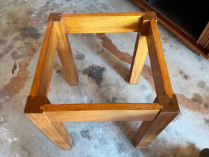 Removable-Top Round Side Table Inscribed: "Santa Barbara 1941, Virginia Chamberlain" (24" x 18")