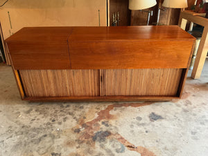 Mid-century Modern Teak Stereo Console Cabinet 18x65x28
