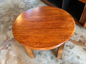 Removable-Top Round Side Table Inscribed: "Santa Barbara 1941, Virginia Chamberlain" (24" x 18")