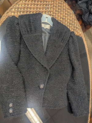 Vintage Valentino Miss V Black Wool Jacket Size 6
