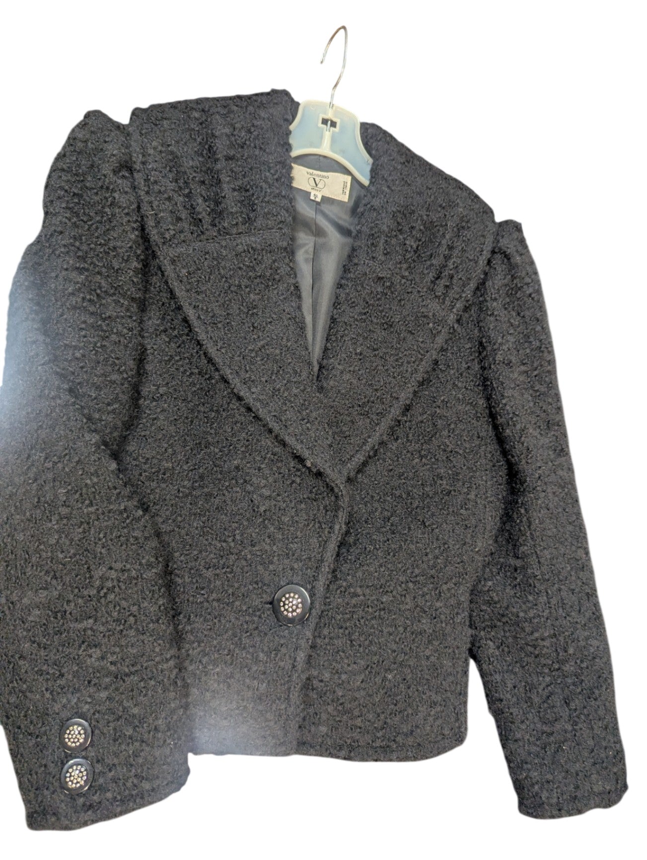 Vintage Valentino Miss V Black Wool Jacket Size 6
