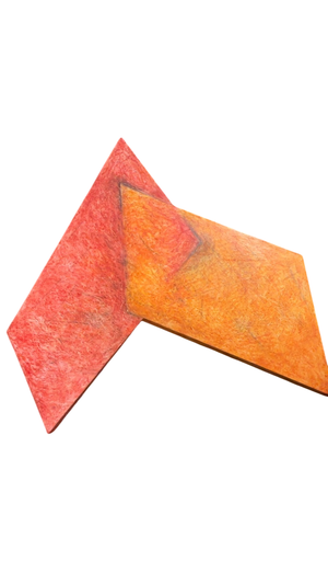 Lilly Fenichel “Graphic Connection” Abstract Oil on Wood Sculpture, 1985 – 46x45