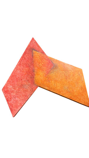 Lilly Fenichel “Graphic Connection” Abstract Oil on Wood Sculpture, 1985 – 46x45