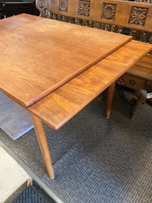Danish Mid-Century Modern Teak Table, 33x33 + 12" drop leaves