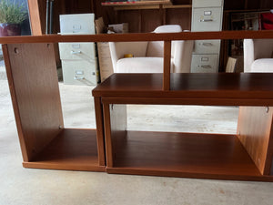 Danish Teak Two-Piece Expanding Puzzle Bookcase 77x18x26