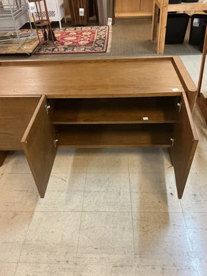 Article Torme Smoked Oak Media Console / Media Unit, Scandi-Inspired Wood Cabinet with 3 Handleless Doors