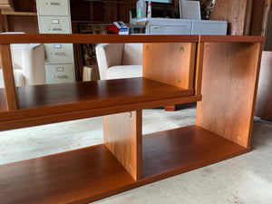 Danish Teak Two-Piece Expanding Puzzle Bookcase 77x18x26