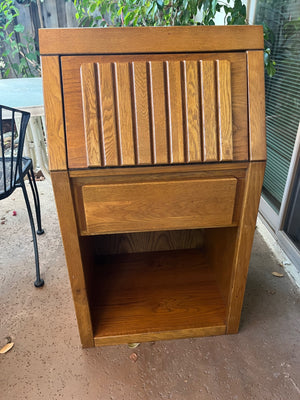 Solid Oak Slatted Door Secretary Desk 22x18x32