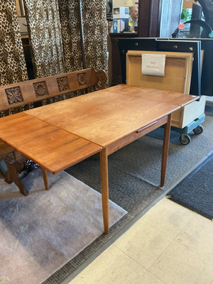 Danish Mid-Century Modern Teak Table, 33x33 + 12" drop leaves
