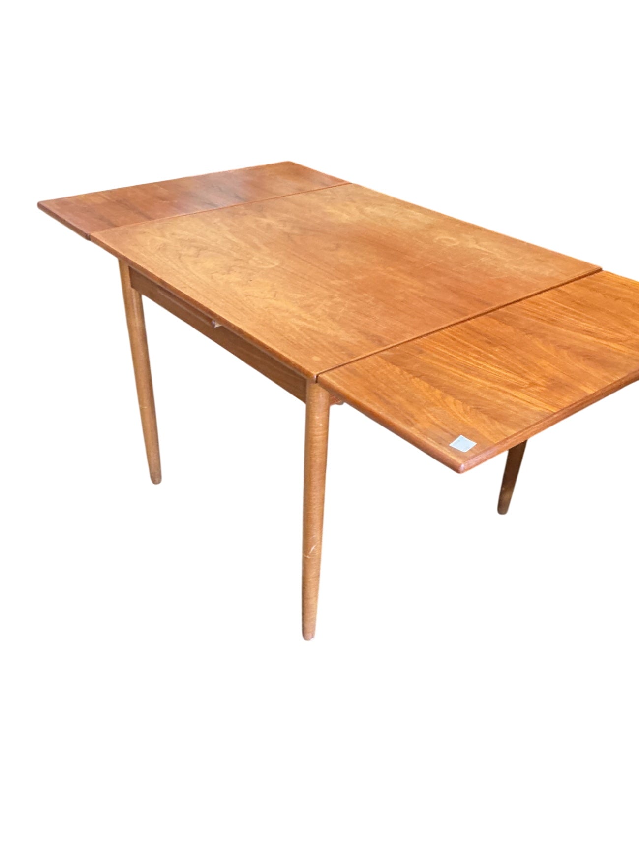 Danish Mid-Century Modern Teak Table, 33x33 + 12" drop leaves